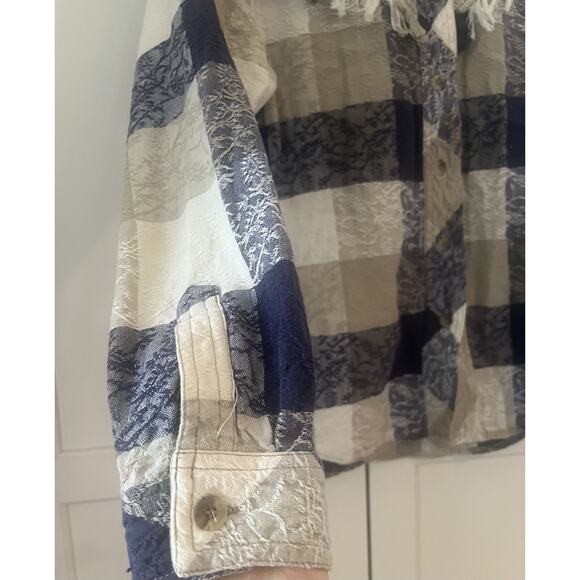 Equestrian Side Saddle Sz. S women VTG cowgirl western shirt fringe cotton fray - Picture 4 of 6